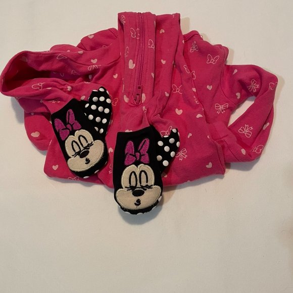 JOE FRESH 12-18m pink minnie mouse sleeper - Picture 2 of 4